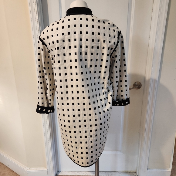 Akris Punto luxury square dots reversible coat/dress size 6 black white - Picture 13 of 15